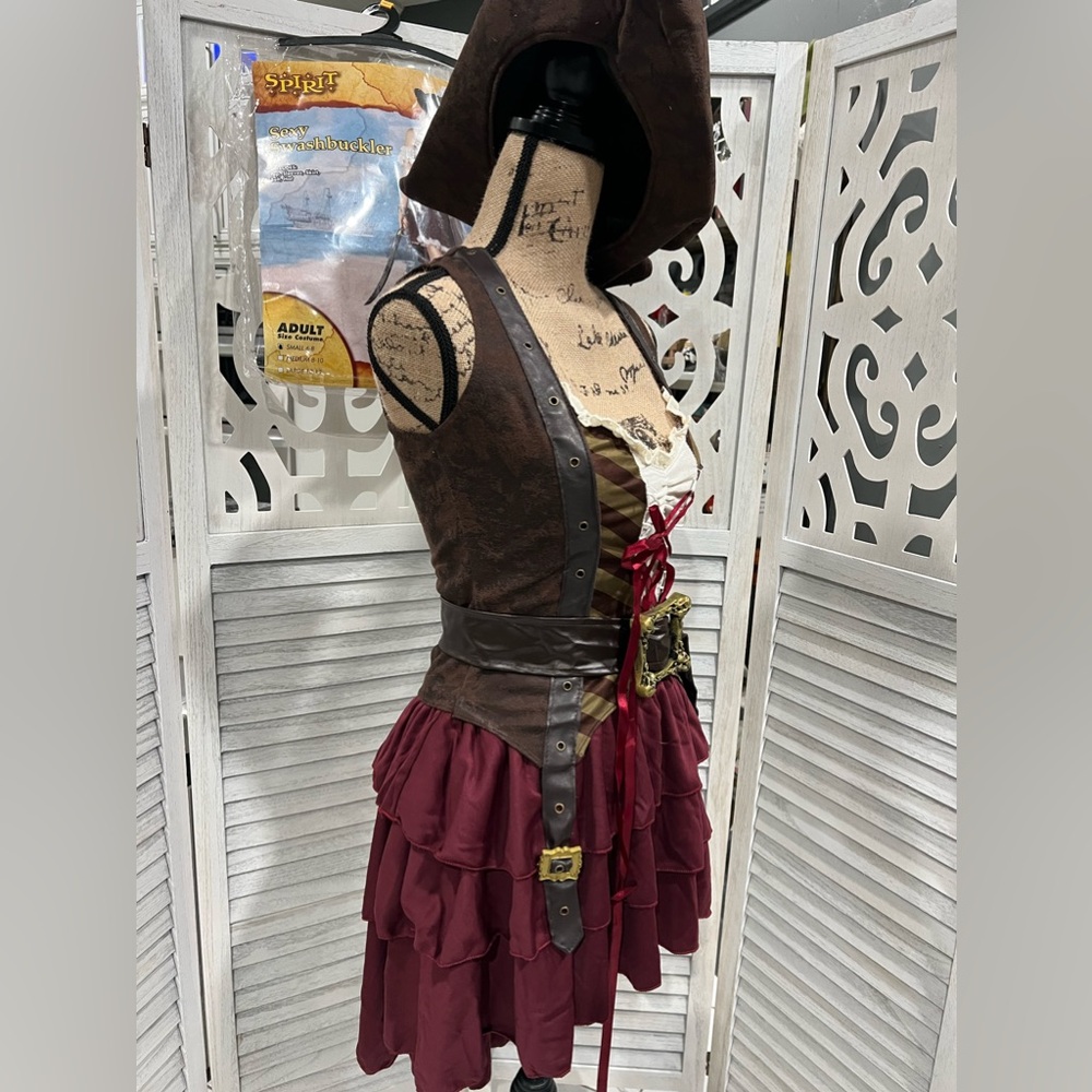 Spirit Brown and Burgundy Pirate Dress - Picture 2 of 7